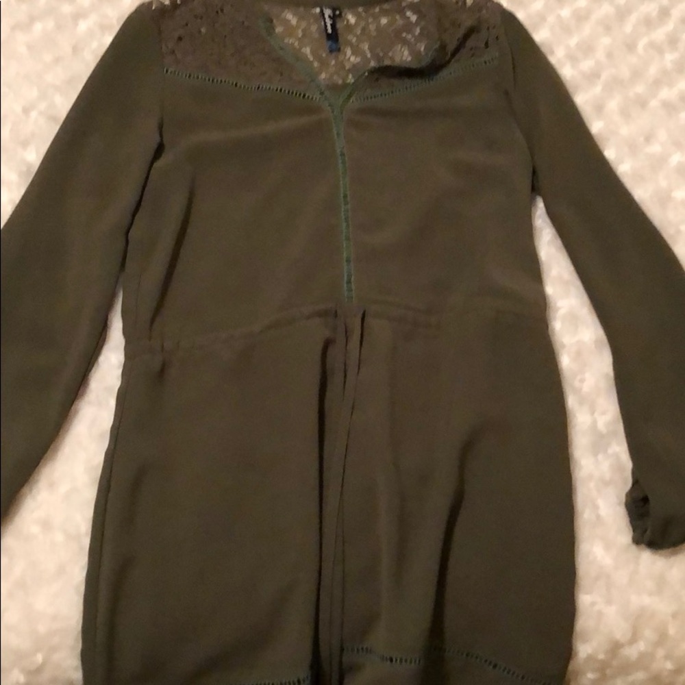 Dark green long sleeve dress